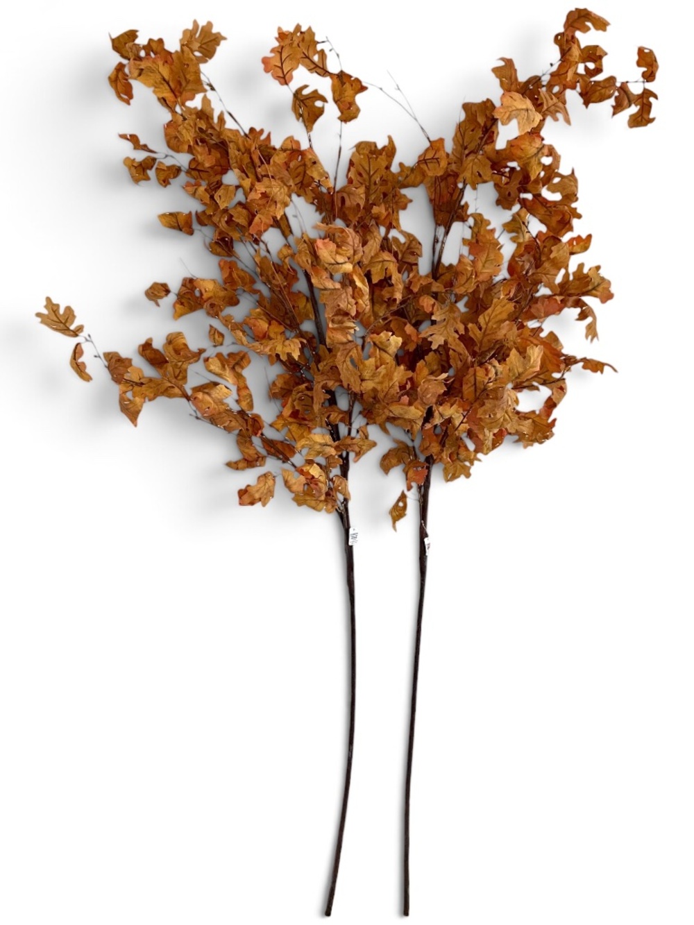 Crate & Barrel Faux Orange Oak Leaf Branches 66" Set of 2 NWT